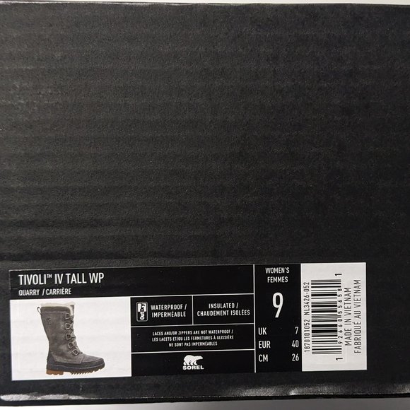 Sorel Tivoli IV Tall Waterproof Snow Boots, Gray Suede, Women's 9 M - Picture 6 of 7